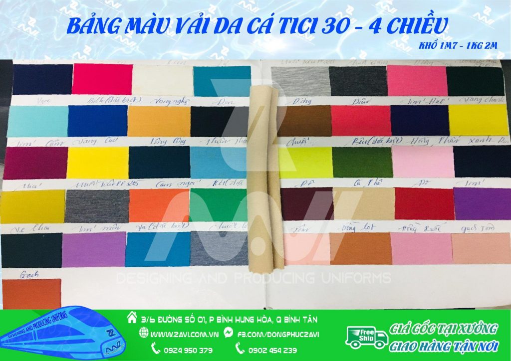 Vải da cá tici 30