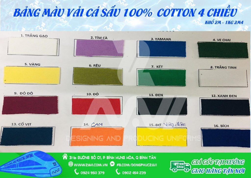 Vải cá sấu 100% cotton 4 chiều